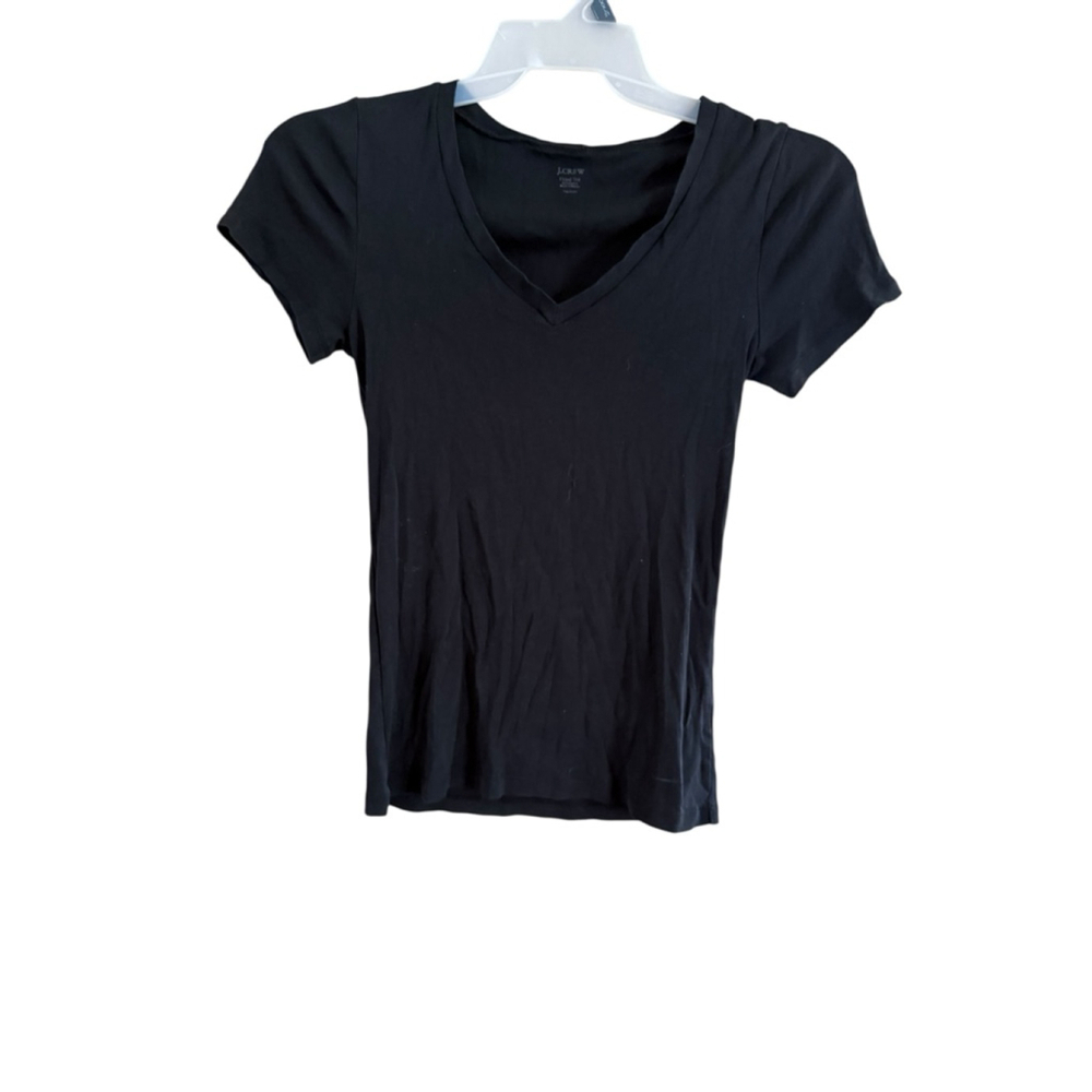 J.Crew Black V-Neck Fitted Short Sleeve T-Shirt - Medium - Picture 8 of 9